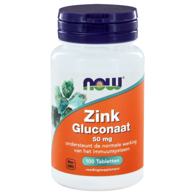 NOW Zink Gluconaat 50mg Tabletten 100st NOW Zink Gluconaat 50mg Tabletten 100st