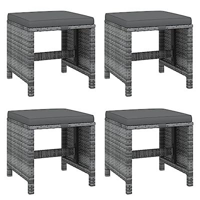 21-delige Tuinset met kussens poly rattan grijs