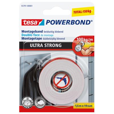 tesa ULTRA STRONG 55791-00001-00 Montagetape tesa Powerbond Wit (l x b) 1.5 m x 19 mm 1 stuk(s) tesa ULTRA STRONG 55791-00001-00 Montagetape tesa Powerbond Wit (l x b) 1.5 m x 19 mm 1 stuk(s)