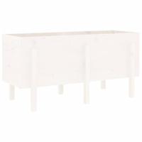 VidaXL Plantenbak verhoogd 121x50x57 cm massief grenenhout wit - thumbnail