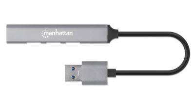 Manhattan 168427 USB 3.2 Gen 1-hub 4 poorten Grijs