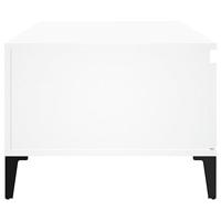 Salontafel 90x50x36,5 cm bewerkt hout wit - thumbnail