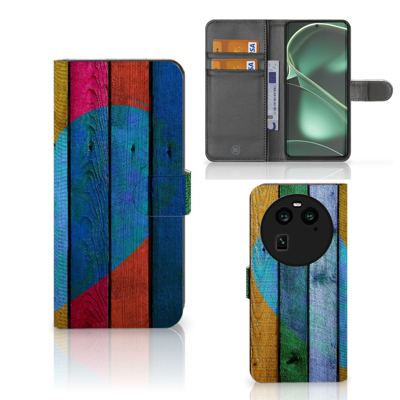 OPPO Find X6 | Book Style Case | Wood Heart - Cadeau voor je Vriend