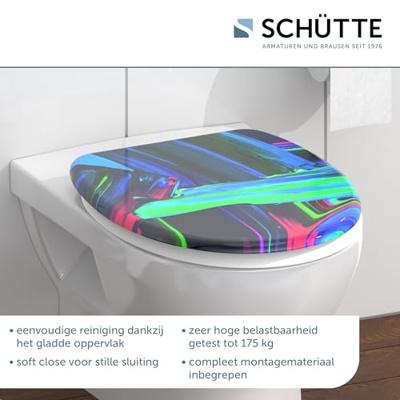 Schutte Duroplast WC-bril NEON PAINT met soft-close
 82191 - thumbnail