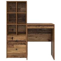 Bureau met lade 2 pcs Oudhout - thumbnail