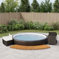 VidaXL Hottub-ombouw poly rattan en massief acaciahout zwart - thumbnail