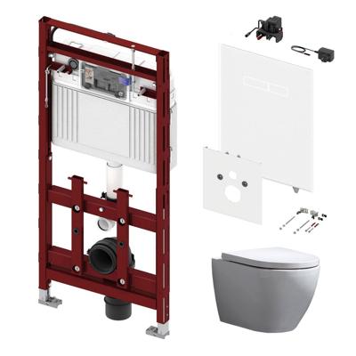 Tece 200 Toiletset - Inbouw WC Hangtoilet Wandcloset Beauti Rimfree - Elektronische sen-Touch Bedieningsplaat Wit Tece 200 Toiletset - Inbouw WC Hangtoilet Wandcloset Beauti Rimfree - Elektronische sen-Touch Bedieningsplaat Wit