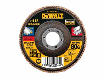 DeWALT DT30621 Lamellenschijf EXTREME 115mm K80 DeWALT DT30621 Lamellenschijf EXTREME 115mm K80