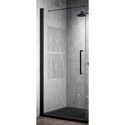 Douchedeur Draaibaar Novellini Young G+F Helder Glas 90 cm Mat Zwart Aluminium Profiel Novellini