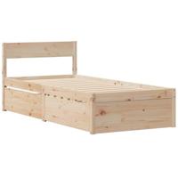 Bedframe met lades massief grenenhout 75x190 cm - thumbnail