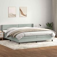 Boxspring met matras fluweel lichtgrijs 180x210 cm - thumbnail