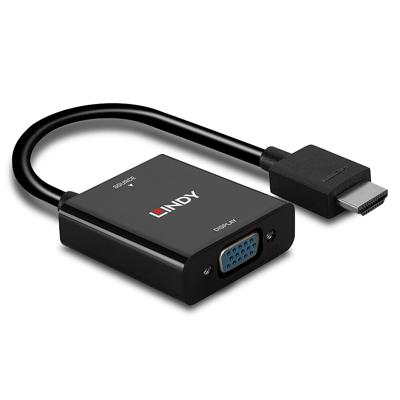 Lindy 38291 HDMI-VGA kabel 0,1m 1920 x 1200Pixels 1080p Lindy 38291 HDMI-VGA kabel 0,1m 1920 x 1200Pixels 1080p