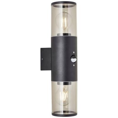 Sergioro Outdoor Applique 2L met detector, Depoli Black, 2x27 20W, bol niet inbegrepen
