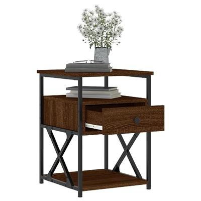 Nachtkastjes 2 st 40x42x55 cm bewerkt hout bruin eikenkleur