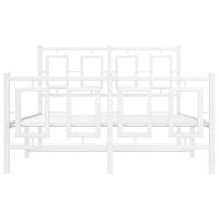 Bedframe met hoofd- en voeteneinde metaal wit 120x200 cm - thumbnail