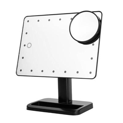 Draagbare LED Touch sensor spiegel met lamp bureaublad vulling licht (zwart) Draagbare LED Touch sensor spiegel met lamp bureaublad vulling licht (zwart)