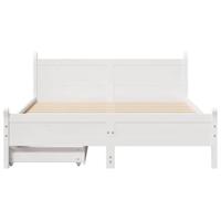 Bedframe zonder matras massief grenenhout wit 150x200 cm - thumbnail