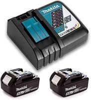 Makita accessoires starterset - 2x accu bl1850b 18v 5,0ah + dc18rc acculader 197570-9 - thumbnail