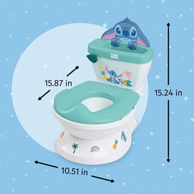 DISNEY BABY - STITCH - Mini-toilet met toiletbrilverkleiner inbegrepen, 2 in 1, Verwijderbaar potje, gemakkelijk schoon te maken