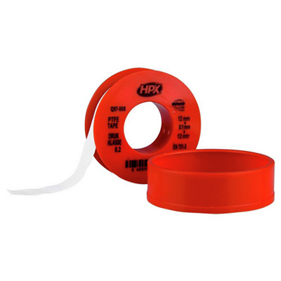 HPX PTFE gasafdichtingstape | Wit | 12mm x 12m - PT1212 - PT1212