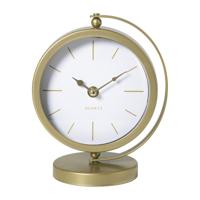Tafelklok metaal - goud - 20x16x10.5 cm - thumbnail