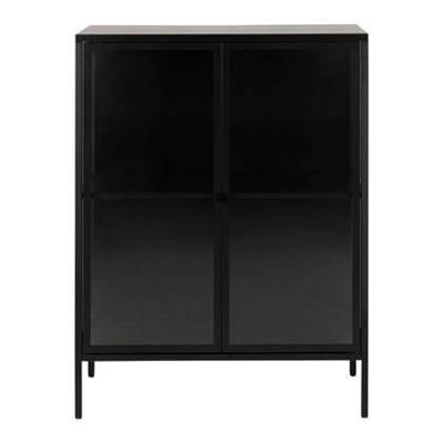 Bendt Vitrinekastje 'Lua' zwart metaal, 80 x 100cm