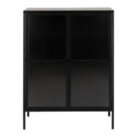 Bendt Vitrinekastje 'Lua' zwart metaal, 80 x 100cm - thumbnail