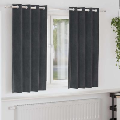 VidaXL Verduisterende gordijnen 2 pcs lichtgrijs 140 x 175 cm fluweel