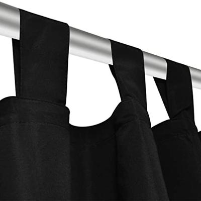 VidaXL Micro-satijnen gordijnen met ringen 140 x 245 cm 2 stuks (zwart) VidaXL Micro-satijnen gordijnen met ringen 140 x 245 cm 2 stuks (zwart)