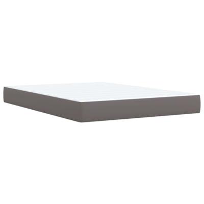 Boxspring met matras kunstleer grijs 140x190 cm
