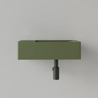 Fontein Gliss Design Freya Solid Marble 40x22x10 cm Zonder Kraangat Links Mat Olijf Groen Gliss Design - thumbnail