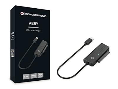 Conceptronic ABBY02B kabeladapter/verloopstukje USB C SATA Zwart Conceptronic ABBY02B kabeladapter/verloopstukje USB C SATA Zwart