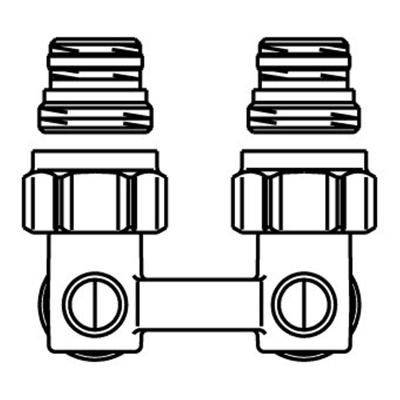 Oventrop H onderblok Multiflex F 3/4 x3/4 haaks 1015814 Oventrop H onderblok Multiflex F 3/4 x3/4 haaks 1015814