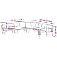 5-delige Tuinbankenset met kussens gepoedercoat staal zwart - thumbnail