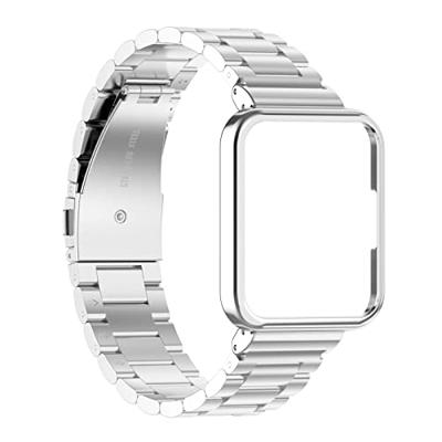 Stalen schakelband met case - Zilver - Xiaomi Redmi Watch 2 (Lite) Stalen schakelband met case - Zilver - Xiaomi Redmi Watch 2 (Lite)