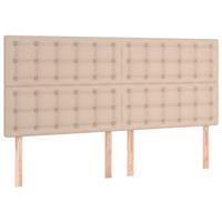 Boxspring met matras kunstleer cappuccinokleurig 200x200 cm - thumbnail