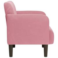 Fauteuil met armleuningen 54 cm fluweel roze - thumbnail