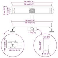 VidaXL Doucheafvoer 2-in-1 met 360° sifon zwart 50 cm - thumbnail
