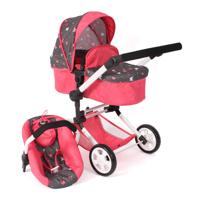 Combi-poppenwagen Linus Plus - Vlinders Koraal - thumbnail