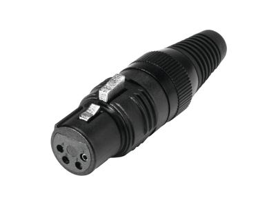 Hicon HI-X4CF-G XLR-connector Bus, recht Aantal polen: 4 Zwart 1 stuk(s)
