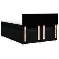 Boxspring met matras stof zwart 140x190 cm - thumbnail