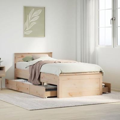 Bedframe zonder matras met hoofdbord grenenhout 100x200 cm
