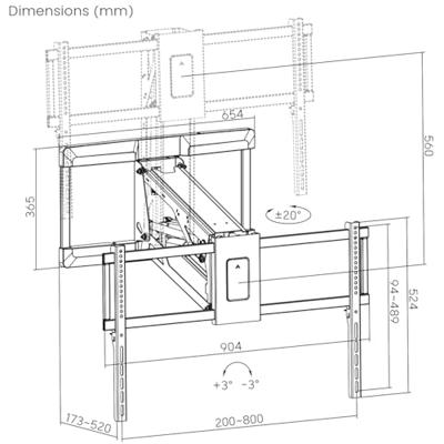 My Wall HP65AL TV-beugel 109,2 cm (43) - 228,6 cm (90) Zwenkbaar, Besturing via app