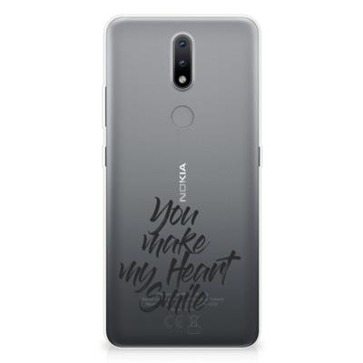 Nokia 2.4 | Siliconen hoesje | met naam Heart Smile Nokia 2.4 | Siliconen hoesje | met naam Heart Smile