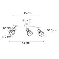 QAZQA Moderne plafondspot zwart 63 cm 3-lichts verstelbaar - Botu - thumbnail