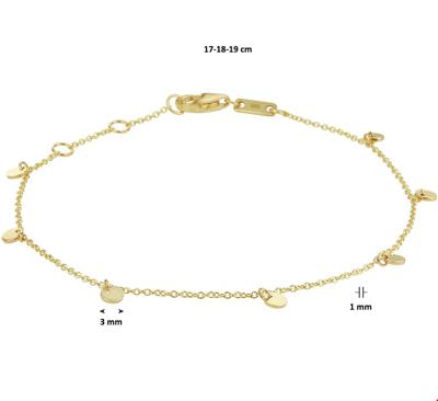 TFT Armband Goud Rondjes 1,0 mm 17 - 18 - 19 cm
