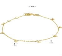 TFT Armband Goud Rondjes 1,0 mm 17 - 18 - 19 cm - thumbnail