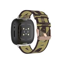 Fitbit Versa 3/4 & Sense 1/2 Canvas nylon bandje - Geel - thumbnail