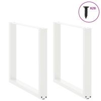Eettafelpoten 2 st U-vormig 100x(72-73) cm staal wit - thumbnail
