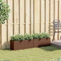 VidaXL Plantenbakken met 2 potten 2 st 72x30x32 cm poly rattan bruin - thumbnail